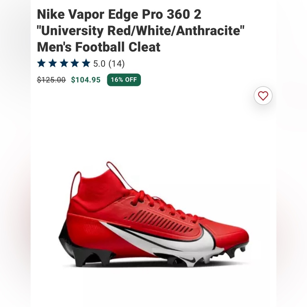 COPY - Nike Vapor Edge Pro 360 2, Red White and Black                 Size 11